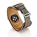 Valkit Bands Compatible with Apple Watch Band 38mm 40mm 42mm 44mm, Genuine Leather Strap Replacement Wristband with Metal Adapter Clasp for Men Women iWatch Series SE 6 5 4 3 2 1, Cuff - Brownness