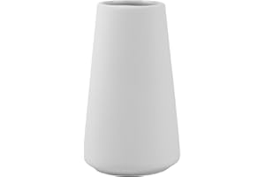 OTDCGI Simple Vase for Flowers Plants, Matte Vases for Modern Table Shelf Home Decor Wedding Boho Decor, 6" H Frosted Elegant Ceramic Vase for Pampas Grass Fluffy Stem Bouquet Lavender Flowers (White, 1)