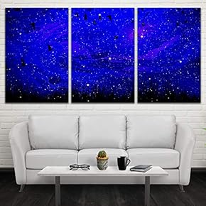 3 Panel Starry Space Pictures Home Wall for...