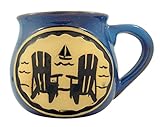 Beach Adirondack Chairs Ceramic Pottery Style Coffee Mug, 14 oz