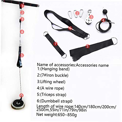 LAT Pulldown Katrolsysteem Gym, Liftkabel Machinehulpstukken met Triceps Pull Down, Biceps Curl, Rug, Onderarm, Schouder, Armtrainingen