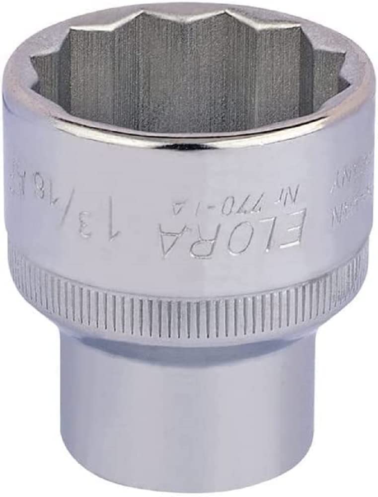 Draper 24509 Elora Bi-Hexagon Socket, 1/2" Square Drive, 1.3/16" AF, Blue