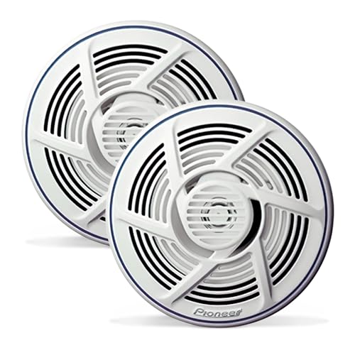 PIONEER TS-MR1640 Marinetauglicher 2-Wege Outdoor Lautsprecher (160 W), 16 cm, Eingangsnennleistung 30 W, Gitter in Weiss