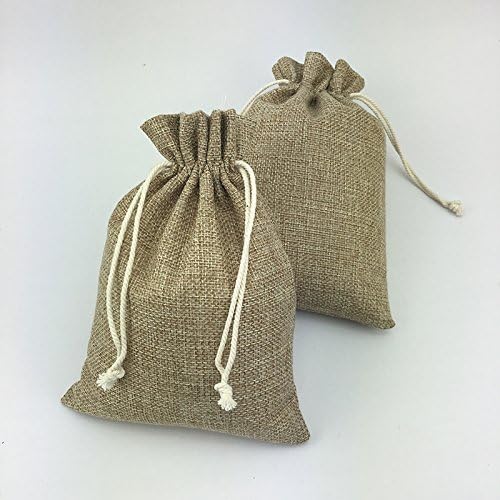 5 Pcs Jute Sacks Bags 8" X 12" With Drawstrings Gunny Feed Tow Gift Bag