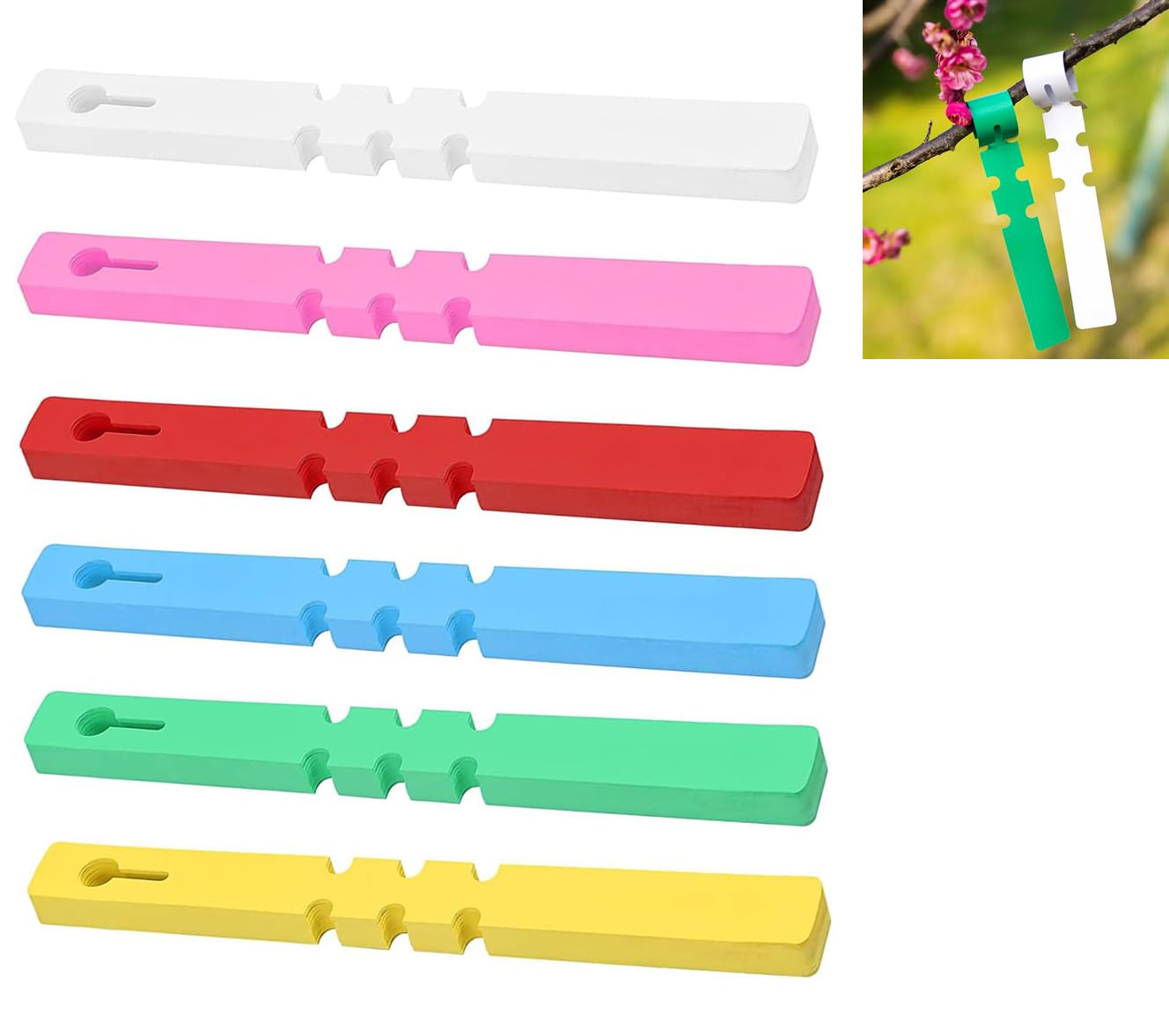 240 piece Ring Label Plant Labels, Plastic Tree Labels, Weatherproof Plastic Garden Labels, Garden Plant Labels for Nurseries, Gardens, Potted Herbs, Flowers (6 Colours)