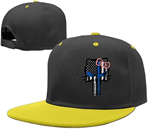 DHome Punisher Kitty Running Child Hip Hop Hat Yellow