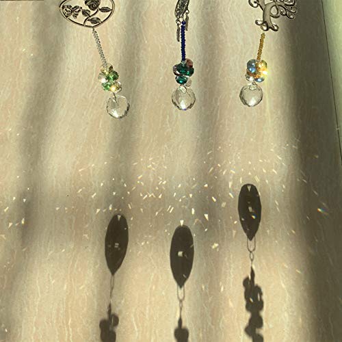 Joojus Sun Catcher Colorful Crystals Ball Glass Pendants Chandelier Suncatchers Prisms Hanging Ornament Octogon Chakra for Plants, Cars, Window Décor, Home, Office, Garden Decoration, 3 Pcs