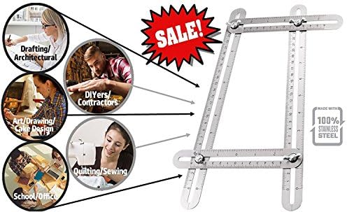 Ultra Nook Scale Ruler-Easy Angle Ruler-Multi Angle Measuring Tool-With Unique Line Level