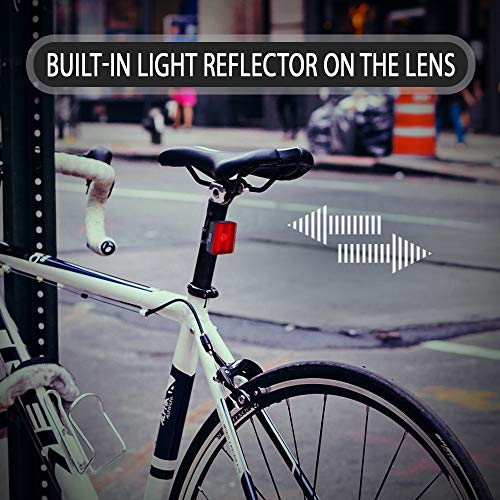 image for BrightRoad Auto On/Off Rechargeable 40 Lumens Bicycle Tail Light,Smart