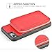 ZVE Wallet Case for iPhone SE 2022 5G for Apple iPhone 8iPhone 7, 4.7 inch, Zipper Wallet Case with Credit Card Holder Slot Handbag Purse Wrist Strap Protective Case for iPhone 8/7- Red