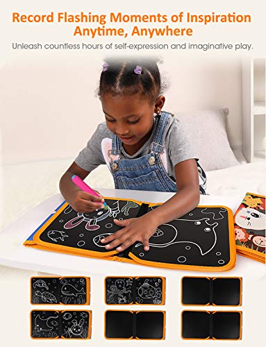 Portable Kids Drawing Pad, Erasable Craft Kids Art Supplies Kits, Toddler Drawing Doodle Board with 8 Colored Erasable Pens,toddler toys, Birthday Gift for Girls Boys Ages 3, 4, 5, 6, 7, 8 - 9"x9" - Thumbnail 3