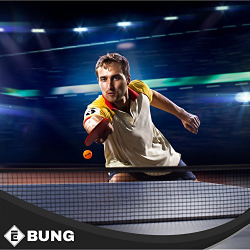 EBUNG Table Tennis Set 4 Table Tennis Paddles 2 Black, 2 Red , 3