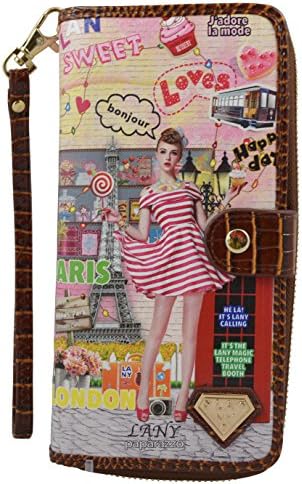Paparazzo Collection By Lany - City Print Wallet with Multiple Compartments and Wristlet