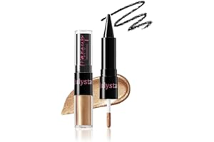 UOCK Dual-Ended Eyeshadow + Eyeliner - metallic liquid eyeshadow, gel eyeliner stick and glitter eyeshadow eye makeup set (01#)