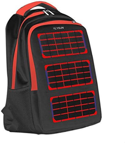 Solar Power Charger Bag for Hiking Travel Bike Camping Solar Panel Bank Recharger Backpack for Iphone 7 SamsungTablet Gopro Ipad (red)