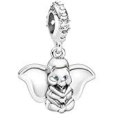 BEEUVIP Elephant Dangle Charm 925 Sterling Silver Bead for Charm Bracelets and Necklaces,Jewelry Gifts Women