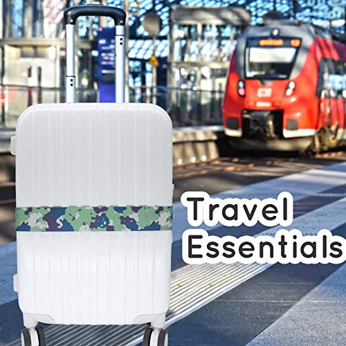 Adjustable Luggage/Suitcase Straps/Belt Tsa Approved - Lockable Travel Accessory - TSA Combination Locking - with Integrated TSA (Travel Sentry Approved) Lock - Green Camouflage