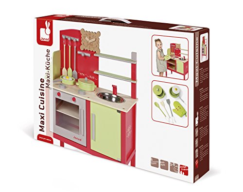 Janod J06586 - Maxi Spielküche aus Holz, rot/grün – Bild 7