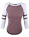 makeitmint Women's Color Contrast 3/4 Stripe Sleeve Baseball T-Shirt Top [S-3XL]