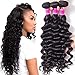 RECOOL 10A Brazilian Hair Loose Deep Wave Bundles For Sale Wet and Wavy Human Hair Extensions Natural Color Virgin Hair(10 12 14)