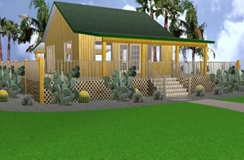 24x24 Cabin W Covered Porch Plans Package Blueprints Material