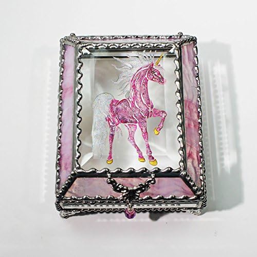 Unicorn, Horse, Equine, Treasure Box, stained glass box, stained glass, display box, jewelry box, , souvenir, mystic