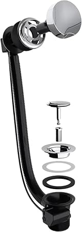 Spares2go Bath Waste Twist Plug 40mm 1.5in Overflow Pop Up Chrome Silver view 5