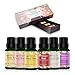 ESSLUX Floral Essential Oils Set, 100% Pure Aromatherapy Oil Gift Set for Diffuser & Massage, Rose, Ylang Ylang, Jasmine, Gardenia, Cherry Blossom, White Tea Oil, 6x10ml (Multicolor)