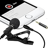 Boostech Professional Lavalier Lapel Microphone-Clip-on Omnidirectional Condenser Microphone for Apple iPhone Android Smartphones PC &amp; Camera Perfect for Recording Youtube,Interview,Studio,Video