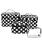 JE (Black/White Polka Dot) Makeup Brush Cosmetic Travel Organizer Bag W/Clear PVC Bag (4 PCS SET: XSM, SM, MED, LG)