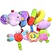 BIMOUR Baby Rattles Crib Stroller Toy for Babies 3 6 9 12 Months, Infant Activity Crib Hanging Toy Teether Rattles Toys Shape Design Spiral Stroller Plush Toys for Baby Boys Girls(Elephant)