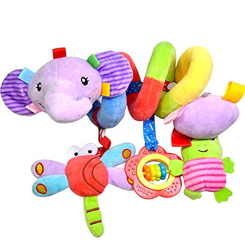 image for BIMOUR Elephant Cartoon Stroller Arch Rattles Hanging Cute Plush Anima