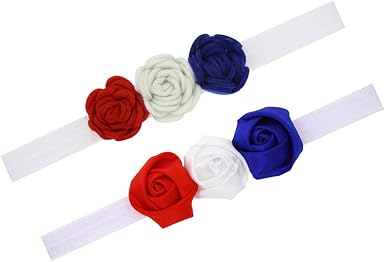 red white and blue baby headband