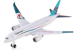 OTONOPI Airplane Toys Bump and Go Airlines Die Cast Metal Model Plane Toy with Lights and Sounds for Kids LightBlue