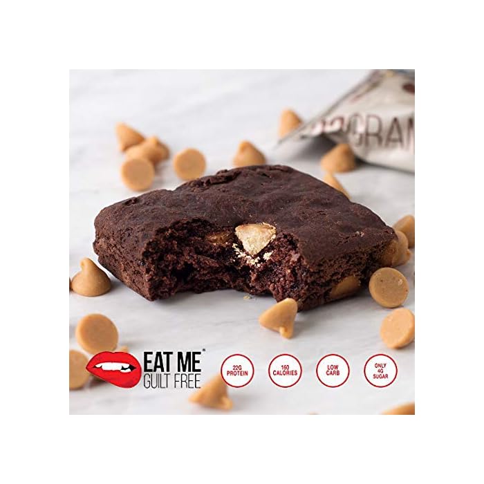 Eat Me Guilt Free Peanut Butter Bliss Protein-Packed Brownie - 14G Protein, Low Carb, Keto-Friendly, Low Sugar, Non GMO…