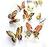 DaGou Mixed of 12PCS 3D Pink Butterfly Wall Stickers Decor Art Decorations¡­ (Golden)