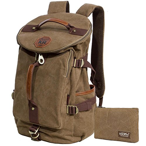 Kaukko Bags KAUKKO Stylish Canvas Backpack Causal Daypacks Hiking