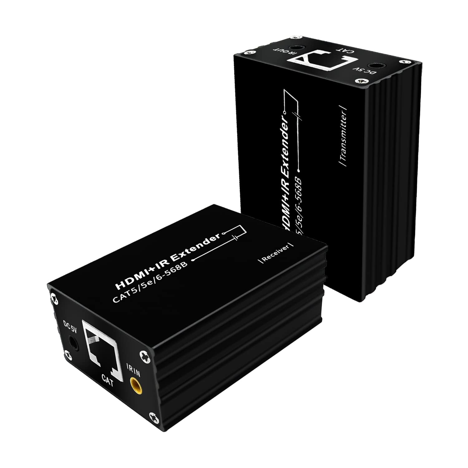 SZBJ HDMI Extender,by Single Cat 5E/6 Ethernet Cable with Bi-Directional IR Remote Control,Full Hd 4K 1080P with Deep Color, Dolby Digital/DTS 230FT/70M,EDID Management HDMI101