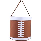 E-FirstFeeling Football Basket for Halloween and Easter | Canvas Trick or Treat Basket Candy Bucket, Easter Egg Hunt Baskets, Versatile Gift Basket for Parties, Daily Storage