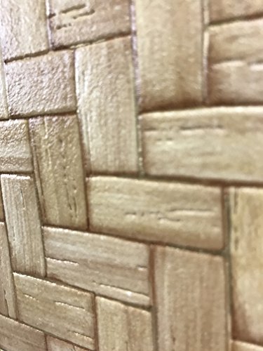 Wallpaper Wall Coverings Rolls Textured Brown Faux Wood Wicker Bamboo Pattern 3d