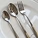 Kakalu® 3 Piece Stainless Steel Flatware Set ( Dessert Spoons, Dinner Fork, Demitasse Spoons ) Coffee Pasta Cutlery Serving Set for Mess Kits, Work Lunches, Travel, Camping with Neoprene Case & Gift