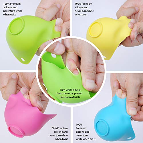 4 Pcs Silicone Egg Poacher Silicone Egg Poaching Cups with For Microwave or Stovetop Egg Cooking Kraft Box Packing Poaches Eggs To Perfection Without the Stress or Mess with 2 Pcs Sugar Cube tongs