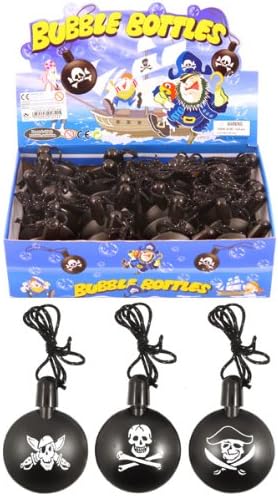 6 Pirate Bubble Necklaces Tubs Childrens Kids Party Bag Fillers
