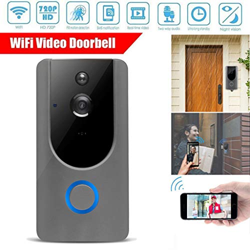 Sonmer Home Monitor Security Smart Wireless Ring DoorBell, Support WiFi Visual Video Camera Intercom Audio