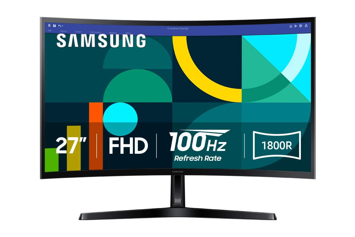 Samsung 27" Essential S3 (S36GD) Series FHD 1800R Curved Computer Monitor