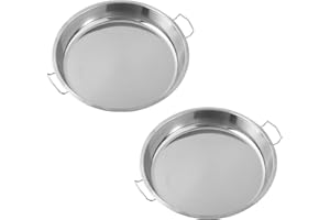 Pack of 2 Stainless Steel Steaming Tray Set Rice Cake Liangpi Making Molds Round Kitchen Tool Dishwasher Safe Round Cake Pans