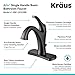 KRAUS KBF-1201ORB Arlo Single Handle Basin Bathroom Faucet with Lift Rod Drain and Deck Plate, Oil Rubbed Bronze