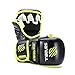 Sanabul Essential 7oz MMA Gloves for Men & Women, Hybrid MMA Martial Arts, Sparring Grappling Training, Padded Kick Boxing Gloves, Black/Green Small/Medium