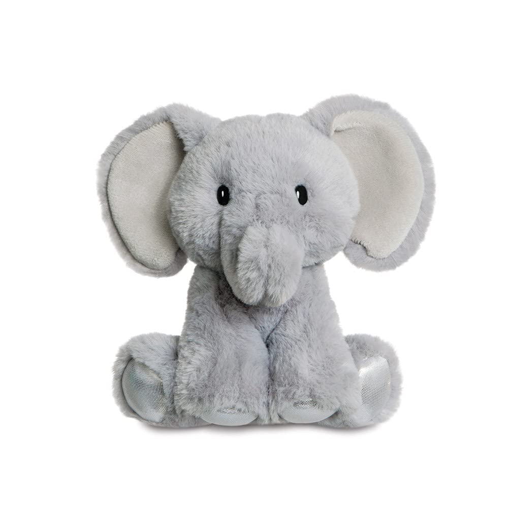 Aurora, 61410, Glitzy Tots Elephant, 6In, Soft Toy, Grey and Silver