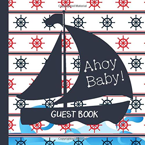 Guest Book Nautical Baby Shower Guest Book Includes Gift Tracker and Picture Pages